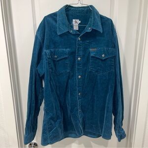 Calvin Klein JEANS Long Sleeve green Velvet Shirt Men's  size XL 100% cotton